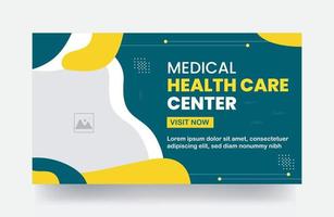 miniatura de video y plantilla de banner web plantilla de diseño de banner de hospital médico vector