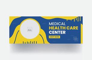 plantilla de diseño de publicación de redes sociales de cartel de banner de portada de atención médica médica vector
