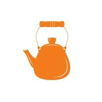 Teapot vector icon design. Teapot kettle colorful vector icon isolated on white.