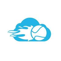 diseño de logotipo de vector de nube de tenis. concepto de logo de vector de deportes de tenis.