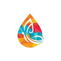 diseño de logotipo vectorial de gota de agua de mariposa. salón de belleza vector logo ilustración creativa.