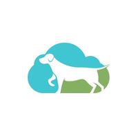 Dog and cloud icon logo design vector illustration. Veterinary vector logo design template.