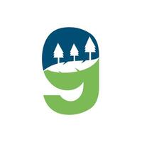 Nature landscape icon letter G logo design. vector