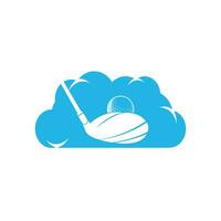 diseño de logotipo vectorial de golf en la nube. diseño del logo inspirado en el club de golf. vector