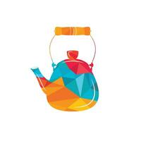 Teapot vector icon design. Teapot kettle colorful vector icon isolated on white.