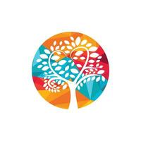 diseño abstracto del logotipo del vector del árbol del corazón. plantilla de diseño de vector de árbol de icono ecológico.