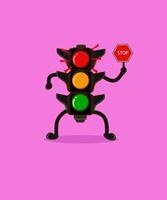 traffic light factor of mascot graphic design illustration with funny expression vector