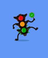 traffic light factor of mascot graphic design illustration with funny expression vector