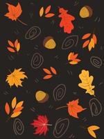 Autumn leaves seamless pattern isolated in white background vector