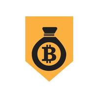 diseño de ilustración de vector de icono de bitcoin