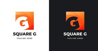 plantilla de diseño de logotipo de letra g con estilo de forma cuadrada vector