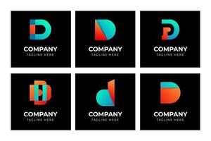 Big bundle set of abstract letter D logo design. Vector design element, with variety monogram K logo element, business sign, logos, identity, vector