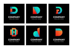 gran conjunto de diseño de logotipo de letra d abstracta. elemento de diseño vectorial, con variedad monograma k elemento de logotipo, rótulo comercial, logotipos, identidad, vector