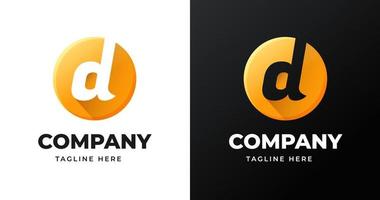 Letter D logo design template with circle shape style vector