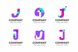 Big bundle set of minimalist letter J logo design. Vector design element, with variety monogram K logo element, business sign, logos, identity, vector