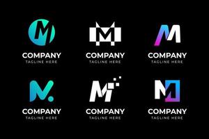 Big bundle set of abstract letter M logo design. Vector design element, with variety monogram K logo element, business sign, logos, identity, vector