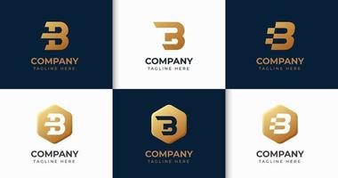 gran conjunto de diseño de logotipo de letra b elegante. elemento de diseño vectorial, con variedad monograma k elemento de logotipo, rótulo comercial, logotipos, identidad, vector