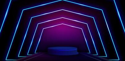 illustration of podium backgrounds with glowing lights stage for signs corporate, advertisement business, social media post, billboard agency advertising, ads campaign, motion video, landing pages web vector