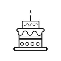 plantilla de diseño de vector de icono de pastel de cumpleaños