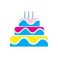 plantilla de diseño de vector de icono de pastel de cumpleaños