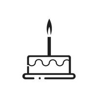 plantilla de diseño de vector de icono de pastel de cumpleaños