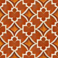 illustration vector of red and orange morocco motif seamless tile texture good for Islamic background