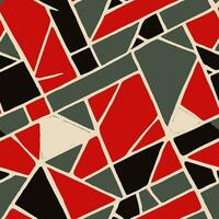 vector de ilustración de patrón abstracto de mosaico sin costura moderno negro, rojo, gris