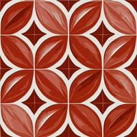 illustration vector graphic of red and white Portuguese azulejos glaze seamless tile texture
