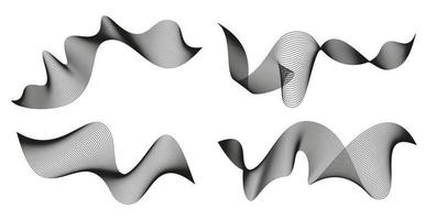 rayas abstractas onduladas. elementos vectoriales de línea curva para el diseño musical. ecualizador de sonido digital. vector