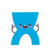 Letter. Funny character with cute face. vector