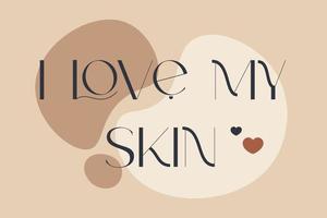 Skin care positive quotes. vector