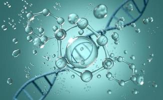 3d helix chromosome or Dna structure, technology science background. 3d render illustration photo
