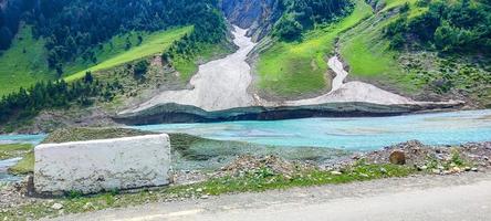 Beautiful mountain and cloudy sky view of Jammu and Kashmir photo