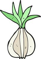 doodle cartoon onion vector