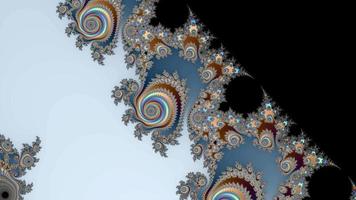 vacker zooma in i den oändliga matematiska mandelbrot set fractal. video