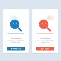 Search Research Watch Clock  Blue and Red Download and Buy Now web Widget Card Template vector