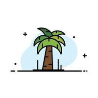 palmera brasil negocio línea plana icono lleno vector banner plantilla