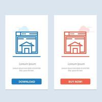 Home Sell Web Layout Page Website  Blue and Red Download and Buy Now web Widget Card Template vector