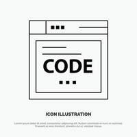 Browser Internet Code Coding Vector Line Icon