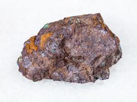 Cuprite and Malachite in Limonite rock on white photo