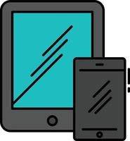 smartphone negocio móvil tableta teléfono color plano icono vector icono banner plantilla