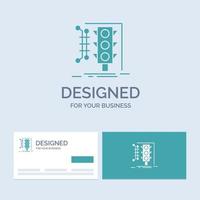 City. management. monitoring. smart. traffic Business Logo Glyph Icon Symbol for your business. Turquoise Business Cards with Brand logo template. vector