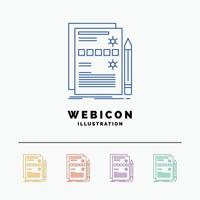 Component. data. design. hardware. system 5 Color Line Web Icon Template isolated on white. Vector illustration