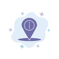 Location Navigation Place info Blue Icon on Abstract Cloud Background vector