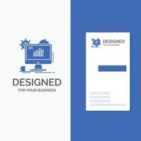 Business Logo for Analytics. chart. seo. web. Setting. Vertical Blue Business .Visiting Card template. vector