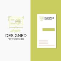 Business Logo for information. content. development. website. web. Vertical Green Business .Visiting Card template. Creative background vector illustration