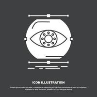 visualize. conception. monitoring. monitoring. vision Icon. glyph vector symbol for UI and UX. website or mobile application