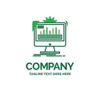 dashboard. admin. monitor. monitoring. processing Flat Business Logo template. Creative Green Brand Name Design. vector