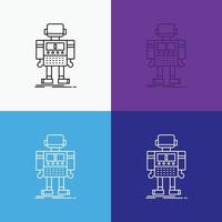 autónomo. máquina. robot. robótico icono de tecnología sobre varios antecedentes. diseño de estilo de línea. diseñado para web y aplicación. eps 10 ilustración vectorial vector