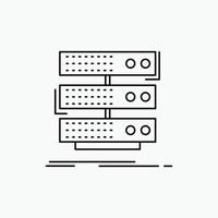 server. storage. rack. database. data Line Icon. Vector isolated illustration